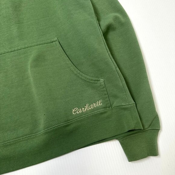 Carhartt Embroidered Green Half-Zip Hoodie Women's S - Picture 2 of 3